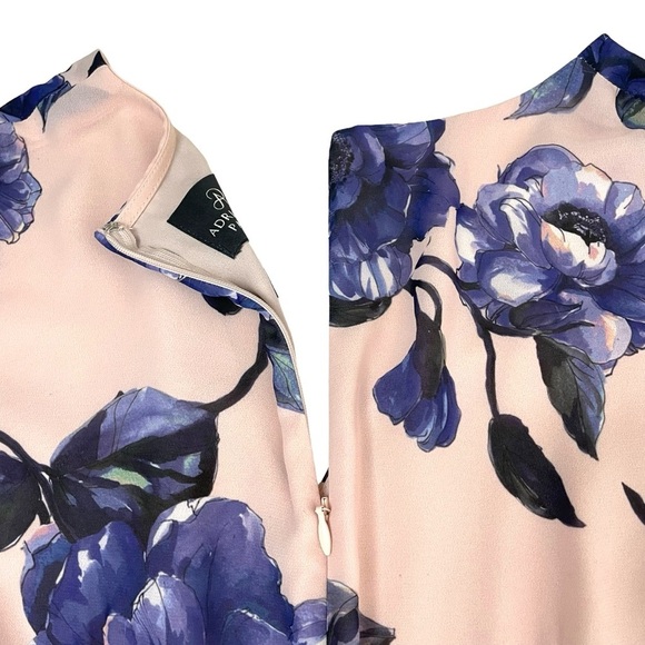 Adrianna Papell Geranium Floral Faux Wrap Mini Dress - Picture 12 of 15